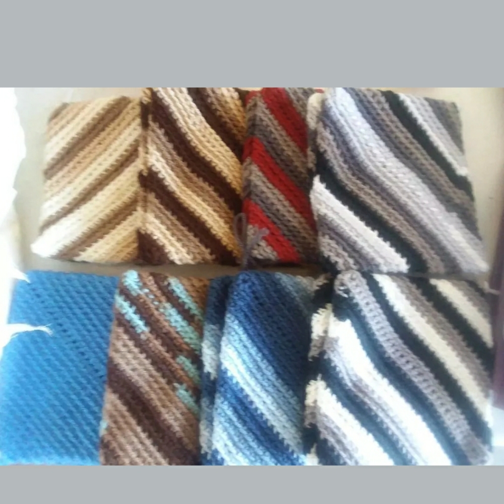 Handmade crochet double thickness potholders